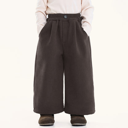 裏毛コーデュロイワイドパンツ