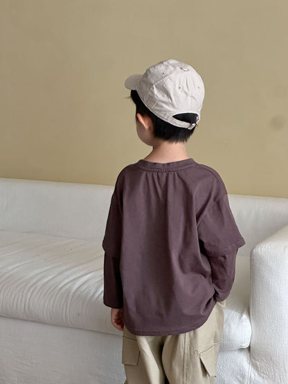 重ね着風長袖Tシャツ