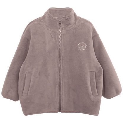 ワンポイント刺繍フリースジャケット
