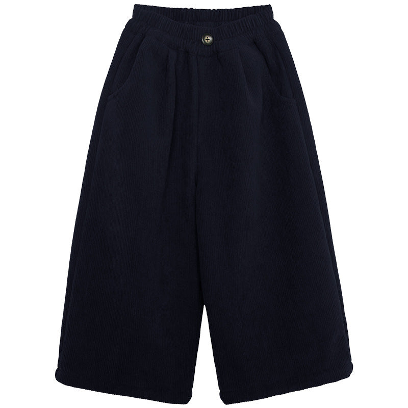 裏毛コーデュロイワイドパンツ