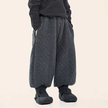 ダイヤモンドキルト裾ゴムパンツ