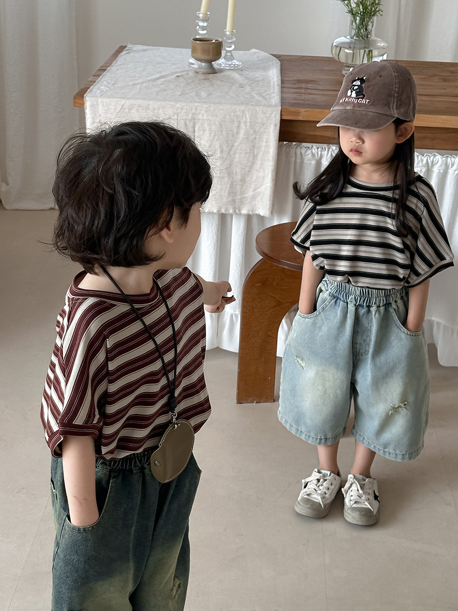 ワイド七分丈デニムパンツ