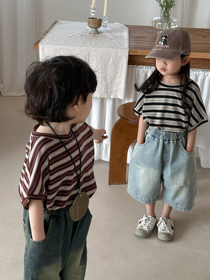 ワイド七分丈デニムパンツ