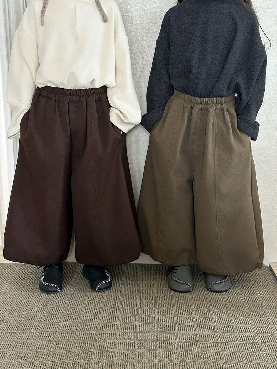 同布切替4色ワイドパンツ