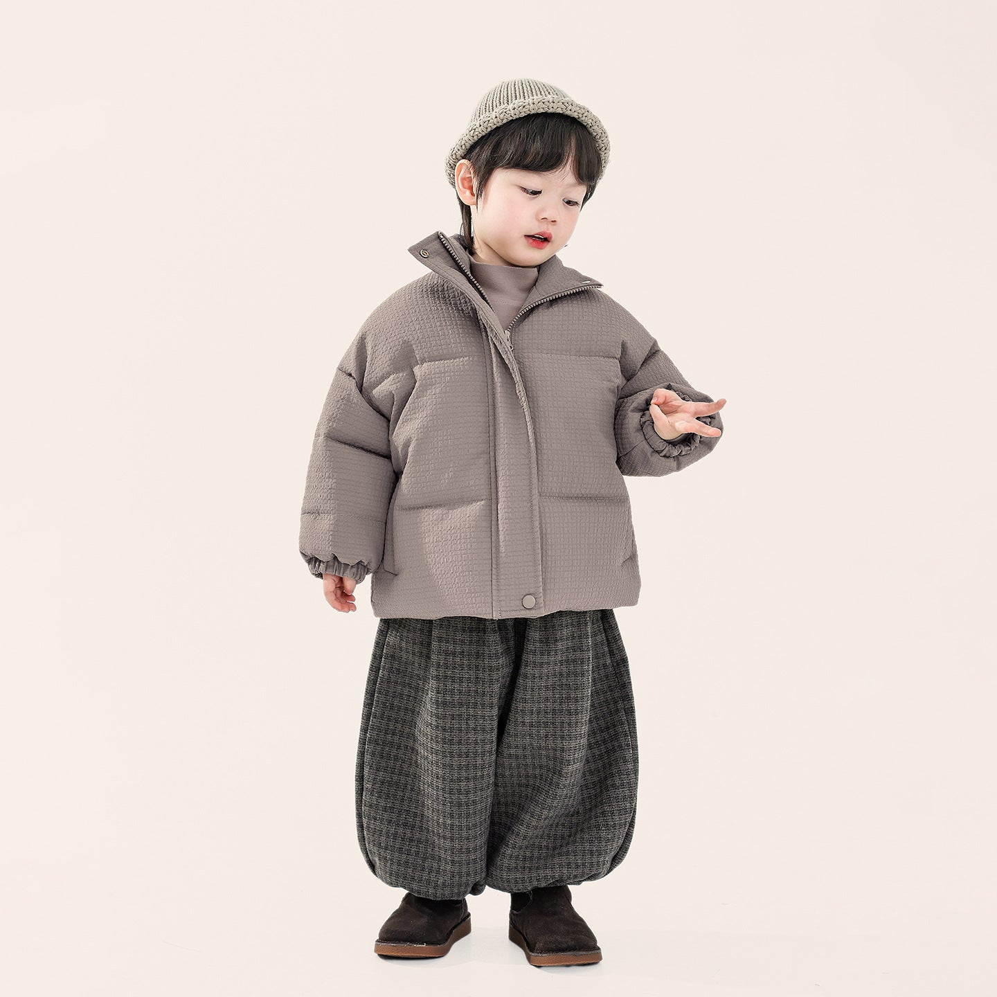 テクスチャード中綿ジャケット