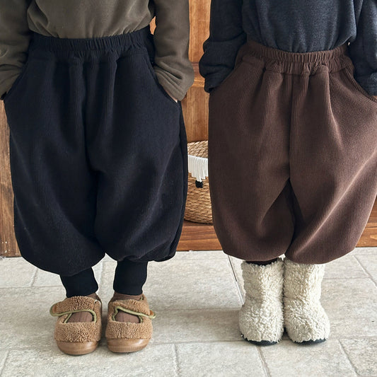 裾リブ厚手裏ボアパンツ