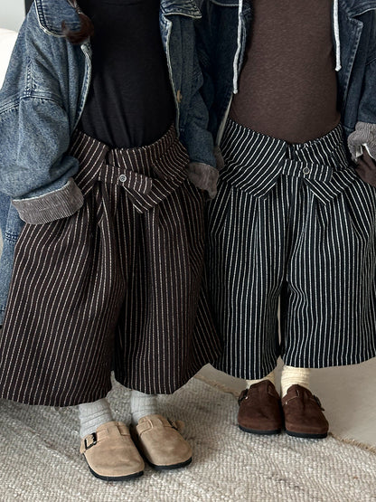 縦ストライプレトロワイドパンツ