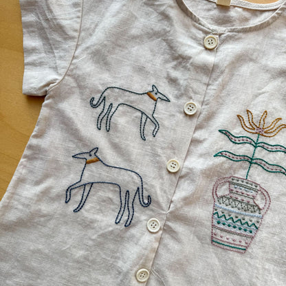 刺繍コットンシャツセット＆ワンピース