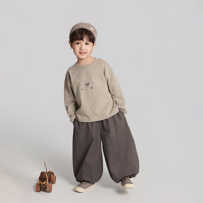 馬プリント純綿ロングTシャツ