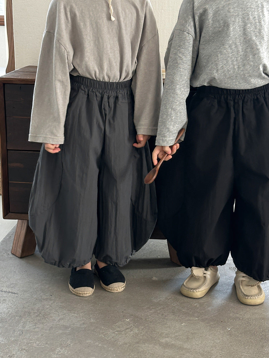 大胆シルエット無地ワイドパンツ