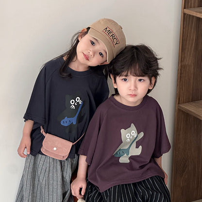 猫ちゃんプリント半袖Tシャツ