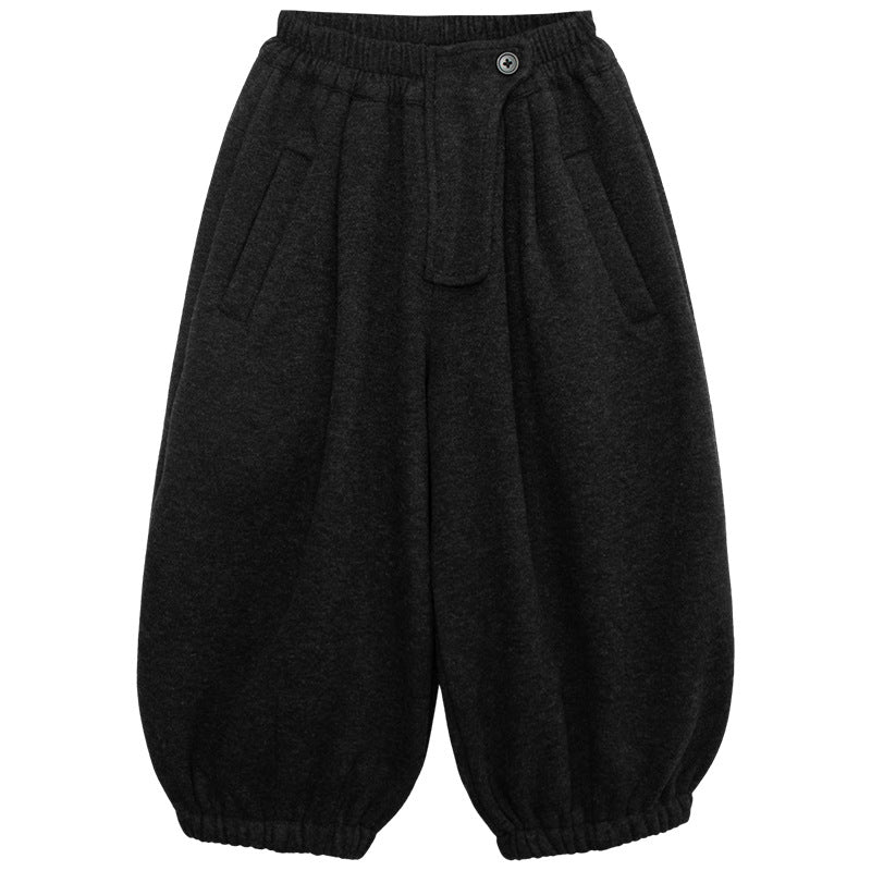 フロントボタン付き裏ボアパンツ