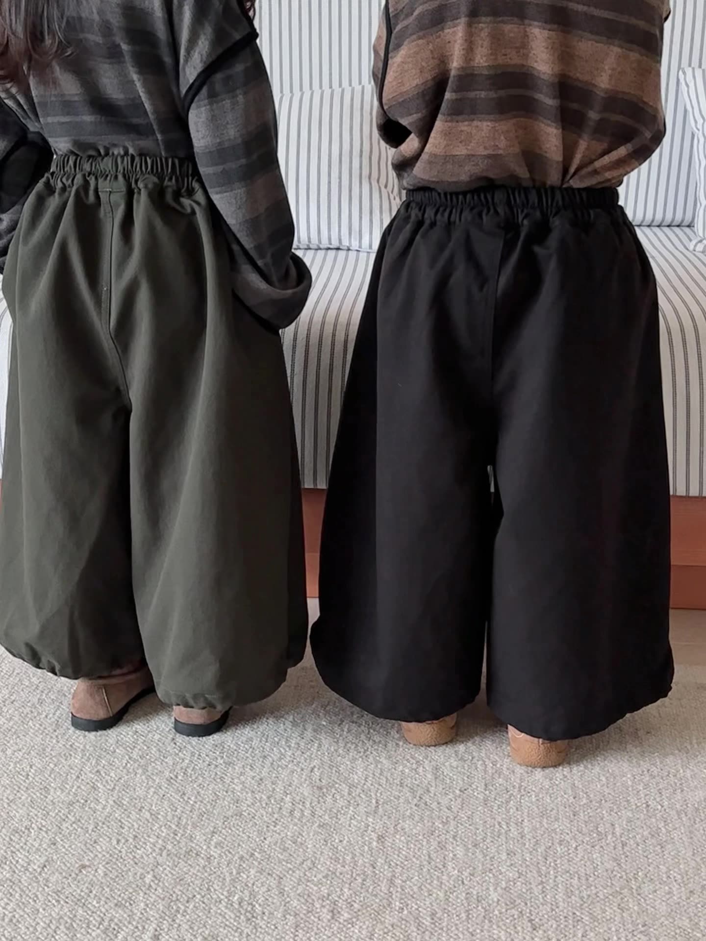 同布切替4色ワイドパンツ