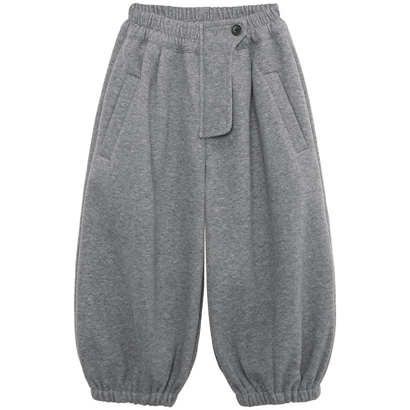フロントボタン付き裏ボアパンツ