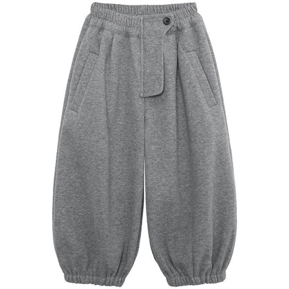 フロントボタン付き裏ボアパンツ