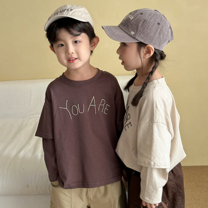 重ね着風長袖Tシャツ