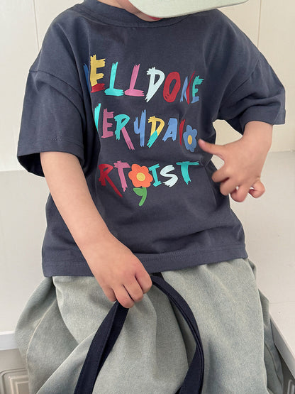 カラフルレターTシャツ