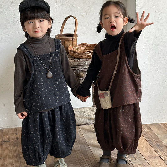 小花柄ベスト&パンツセット