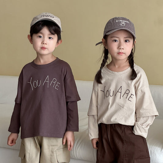 重ね着風長袖Tシャツ