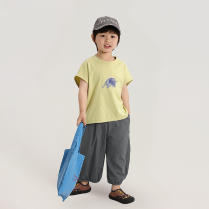 ゾウさんプリント純綿Tシャツ