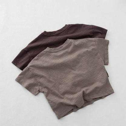 レモンプリントスラブコットン半袖Tシャツ