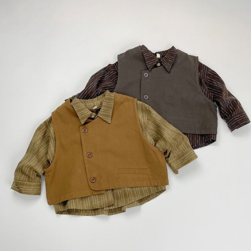 アシンメトリー純綿ベスト