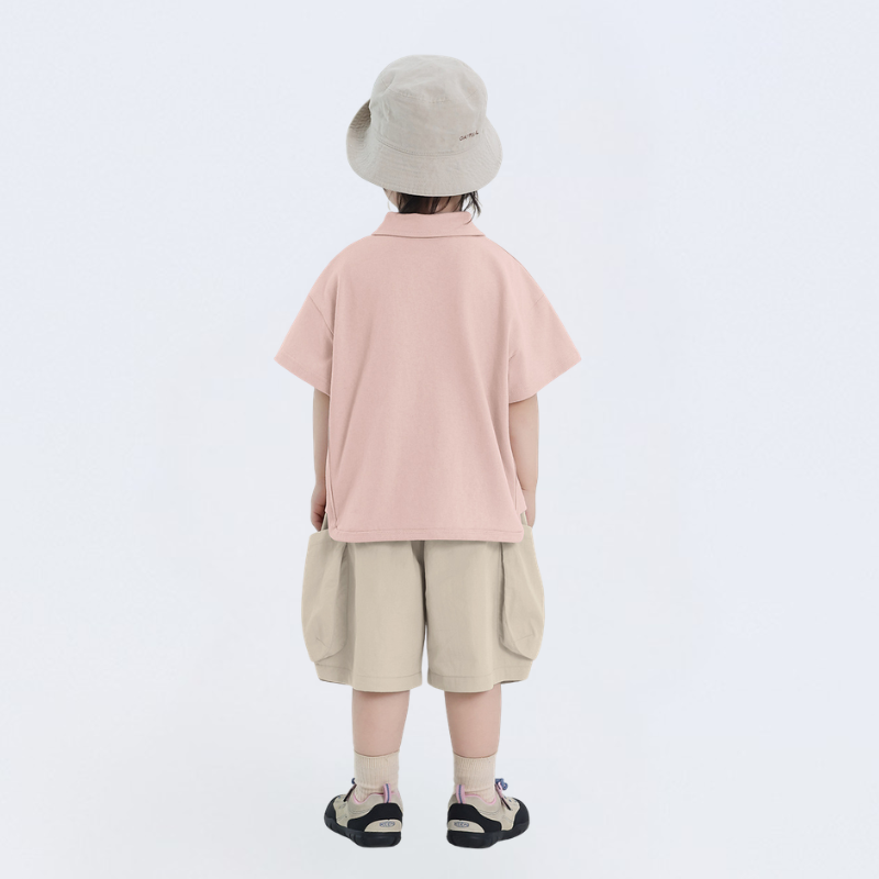サイド切替コットンポロシャツ