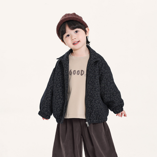 ジッパー仕様小花柄ジャケット