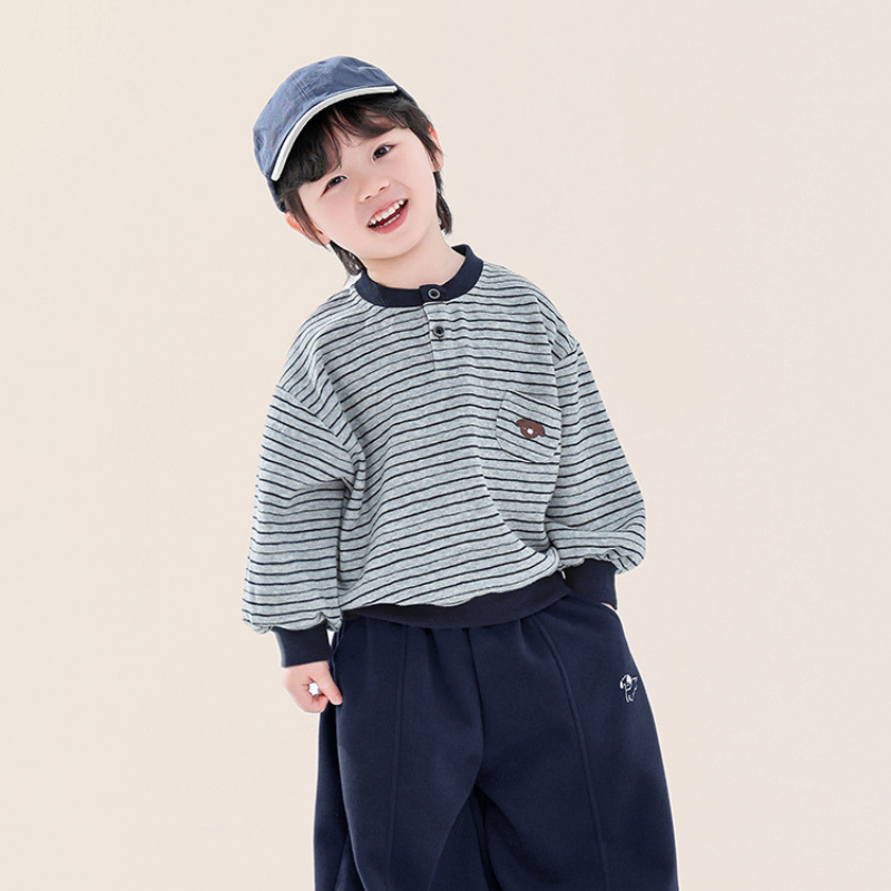 ヘンリーネックボーダースウェット