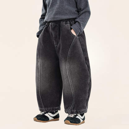 ヴィンテージ加工裏ボアデニムパンツ