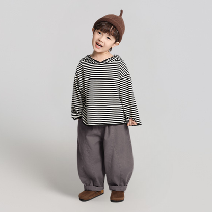 無地ポケット純綿ロングパンツ