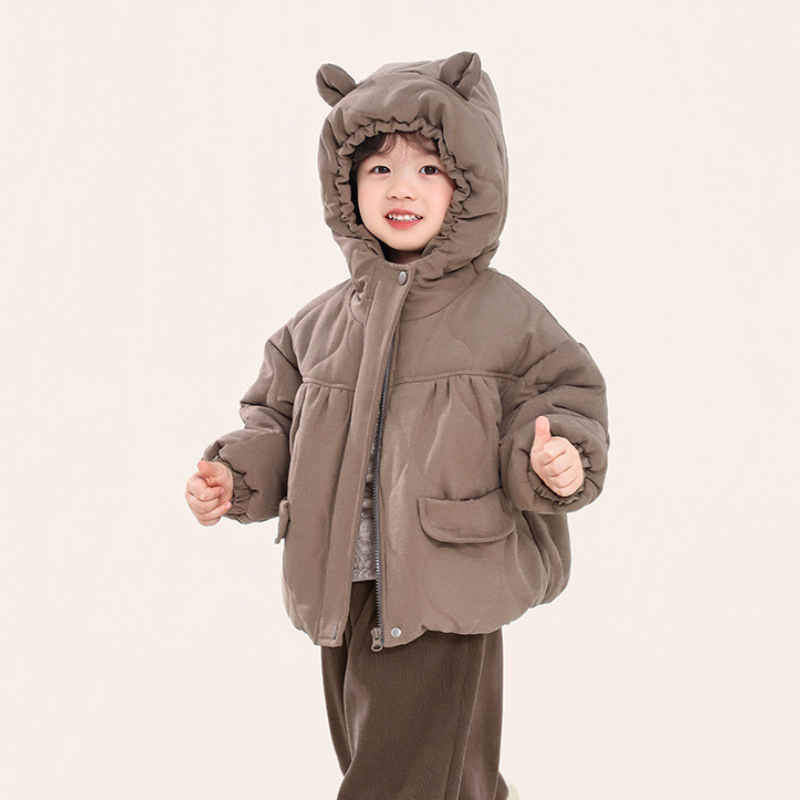 クマ耳中綿コート