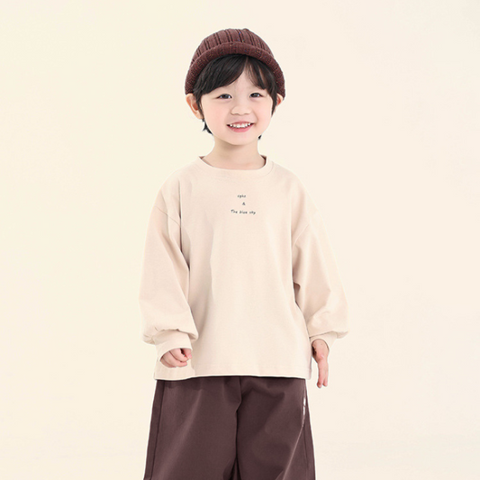 英文プリントクルーネックTシャツ