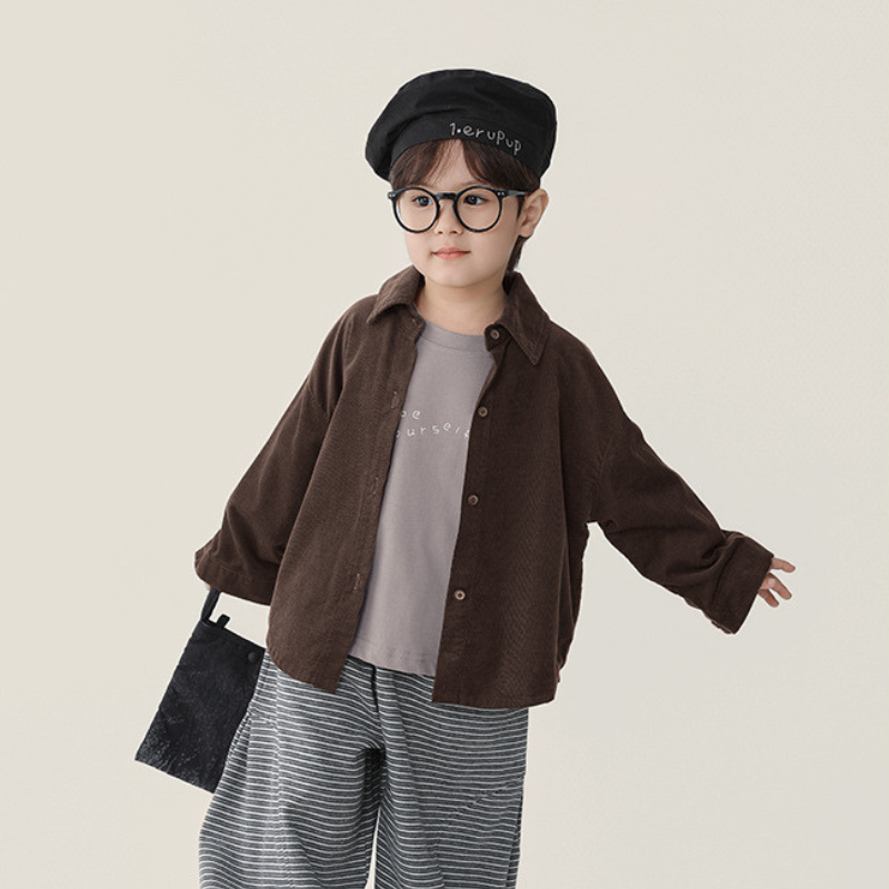 純綿コーデュロイシャツ