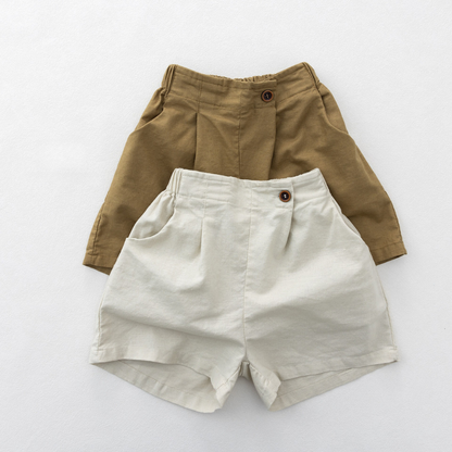 アシンメトリーボタンハーフパンツ