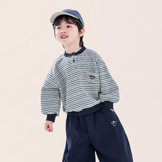 ヘンリーネックボーダースウェット