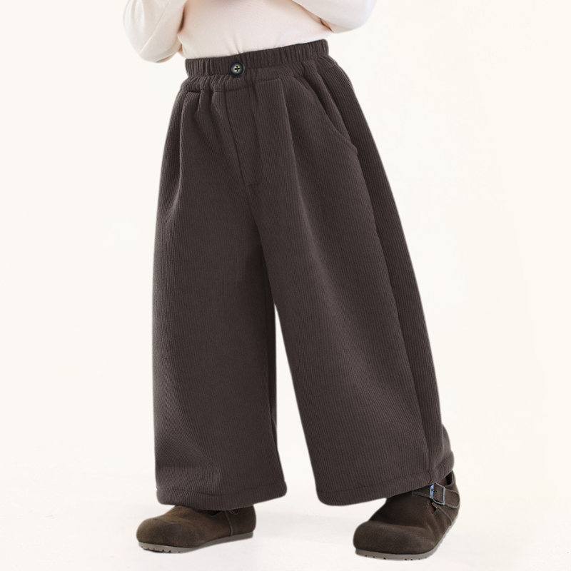 裏毛コーデュロイワイドパンツ