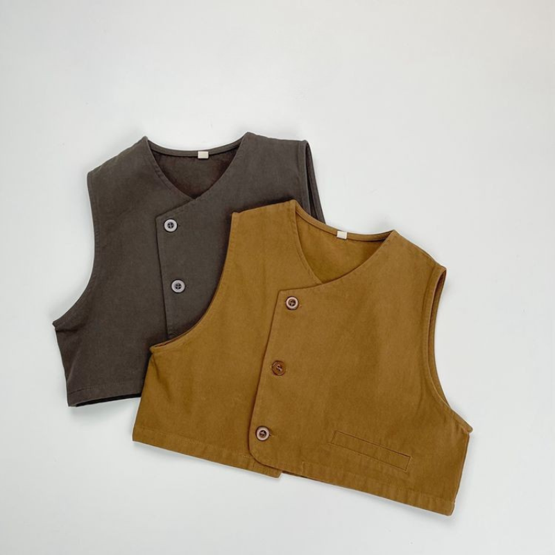 アシンメトリー純綿ベスト