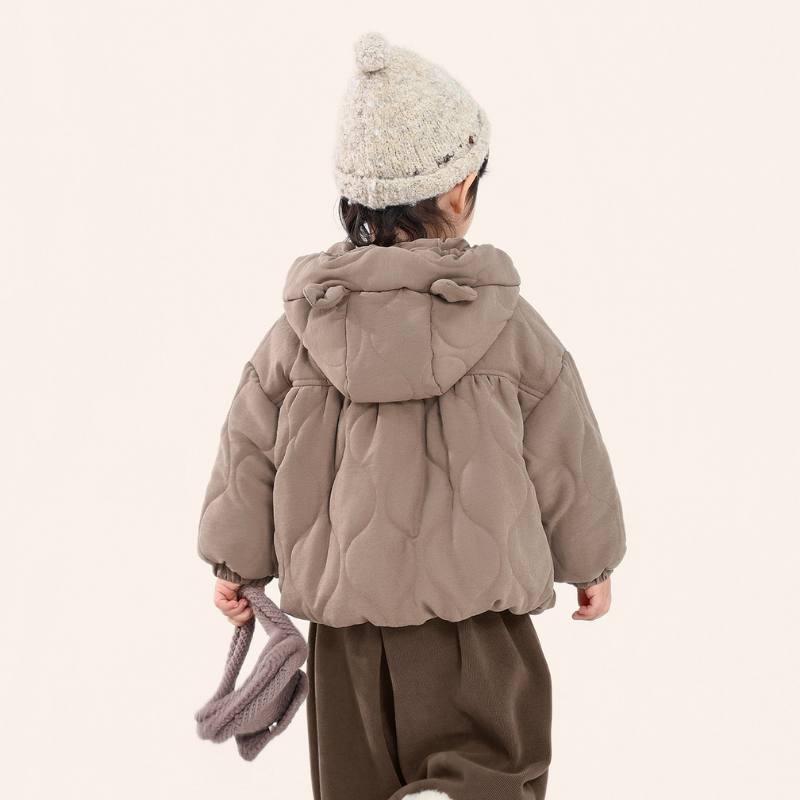 クマ耳中綿コート