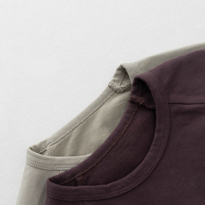 ワッペンデザイン純綿長袖Tシャツ