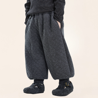 ダイヤモンドキルト裾ゴムパンツ