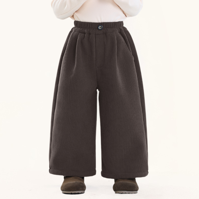 裏毛コーデュロイワイドパンツ
