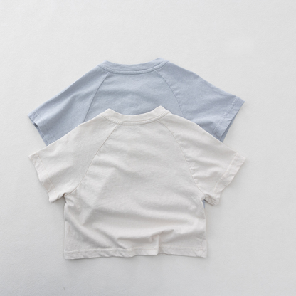 ヘンリーネック純綿半袖Tシャツ