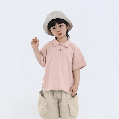 サイド切替コットンポロシャツ