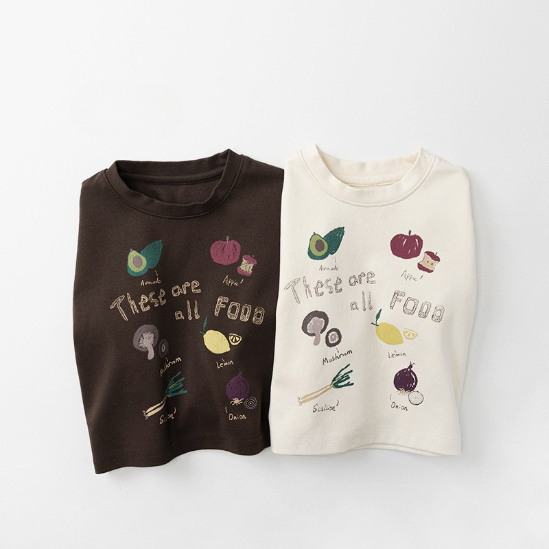 食べ物モチーフ長袖Tシャツ