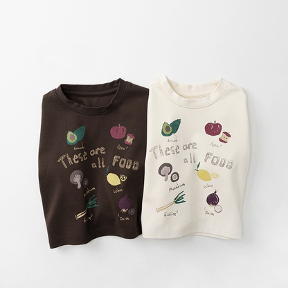 食べ物モチーフ長袖Tシャツ