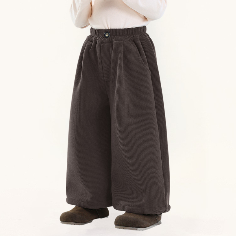 裏毛コーデュロイワイドパンツ