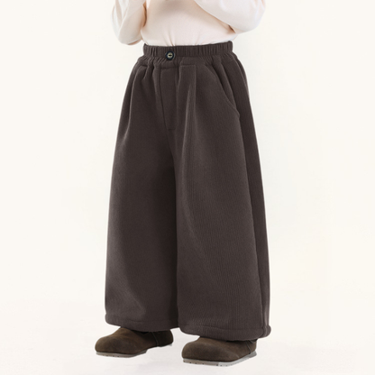 裏毛コーデュロイワイドパンツ