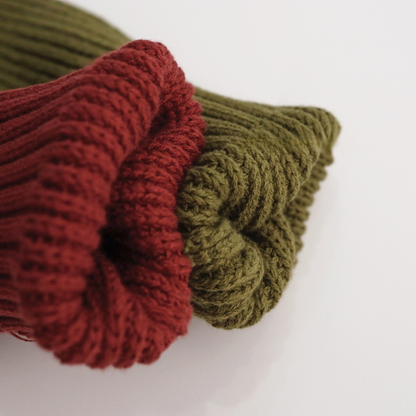 リブ編み綿100%カーディガン