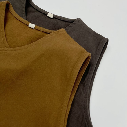 アシンメトリー純綿ベスト